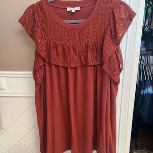 L Love Cold Shoulder Women’s Ruffle Top